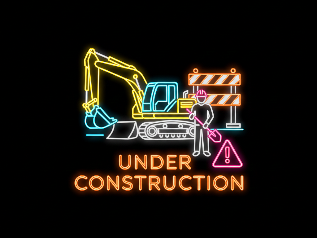 工事現場のネオンデザイン例